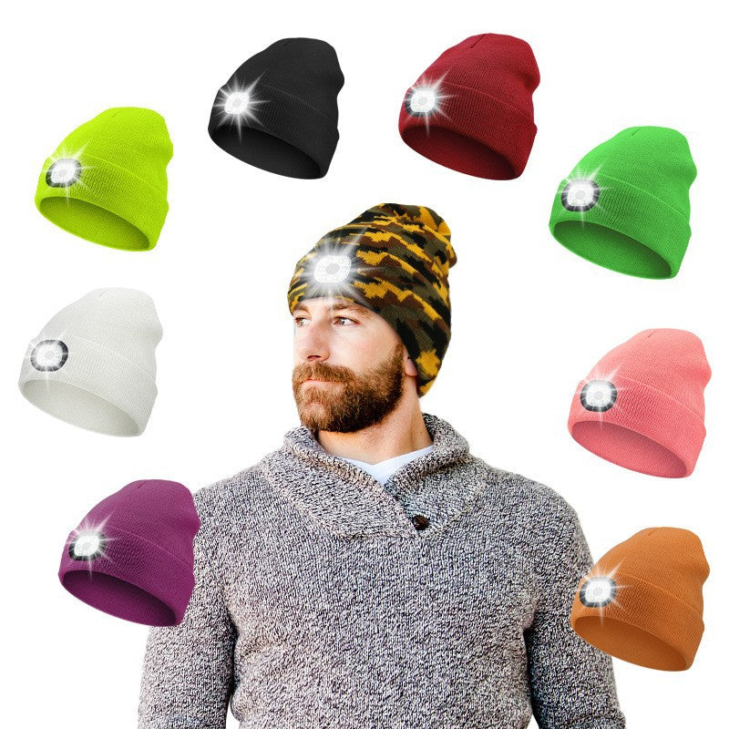 LED Light Beanie Hat for Outdoor Sports