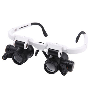 9892H-1 Head-mounted Glasses Magnifying Glass 8 Times 23 Times Clock Maintenance Identification High-definition LED Magnifying Glass
