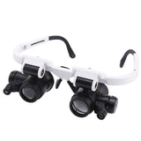 9892H-1 Head-mounted Glasses Magnifying Glass 8 Times 23 Times Clock Maintenance Identification High-definition LED Magnifying Glass