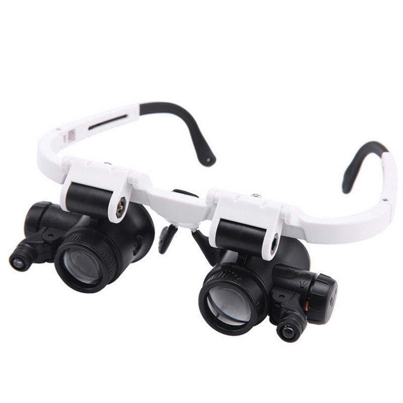9892H-1 Head-mounted Glasses Magnifying Glass 8 Times 23 Times Clock Maintenance Identification High-definition LED Magnifying Glass