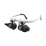 9892H-1 Head-mounted Glasses Magnifying Glass 8 Times 23 Times Clock Maintenance Identification High-definition LED Magnifying Glass