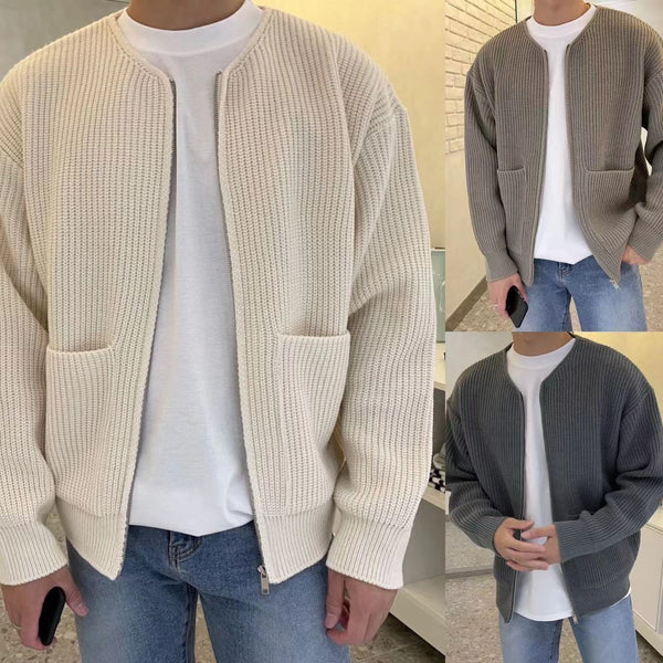 Men’s Zip Up Knitted Cardigan Sweater