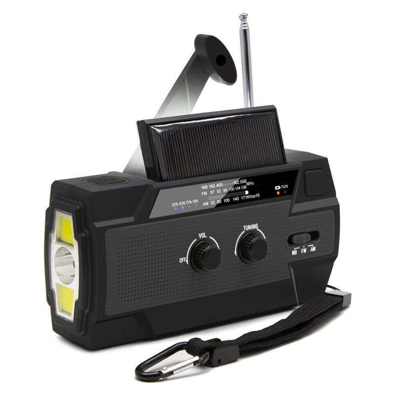 Weather Radio Cross Border Supply Amazon Mobile Phone Charging Hand Crank Solar Am Fm Wb Radio