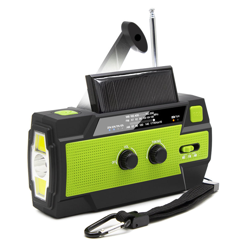 Weather Radio Cross Border Supply Amazon Mobile Phone Charging Hand Crank Solar Am Fm Wb Radio