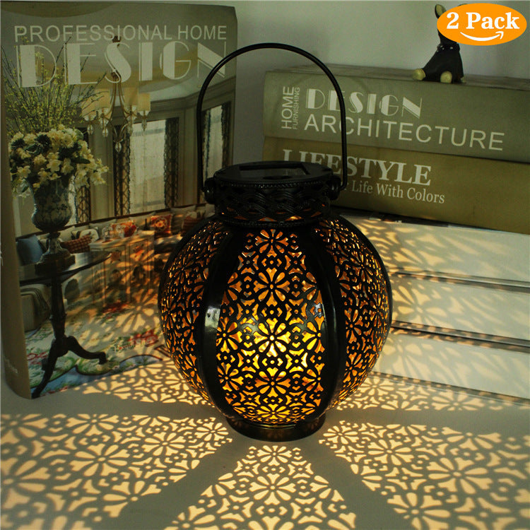 Illuminate Outdoors Solar Wrought Iron Lantern