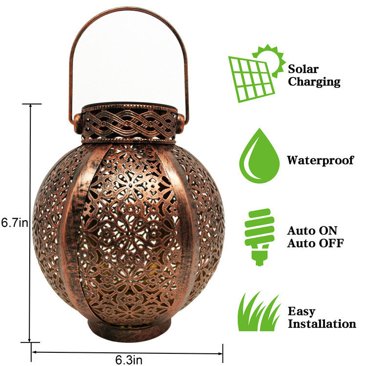 Illuminate Outdoors Solar Wrought Iron Lantern