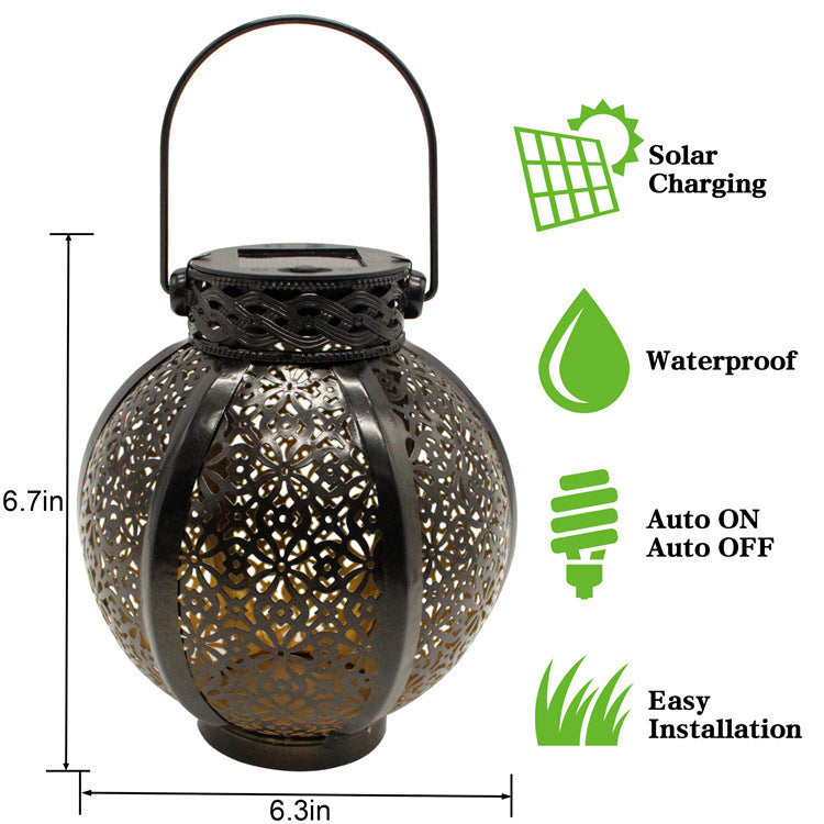 Illuminate Outdoors Solar Wrought Iron Lantern