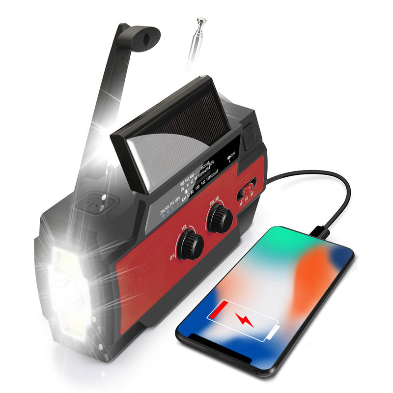 Weather Radio Cross Border Supply Amazon Mobile Phone Charging Hand Crank Solar Am Fm Wb Radio