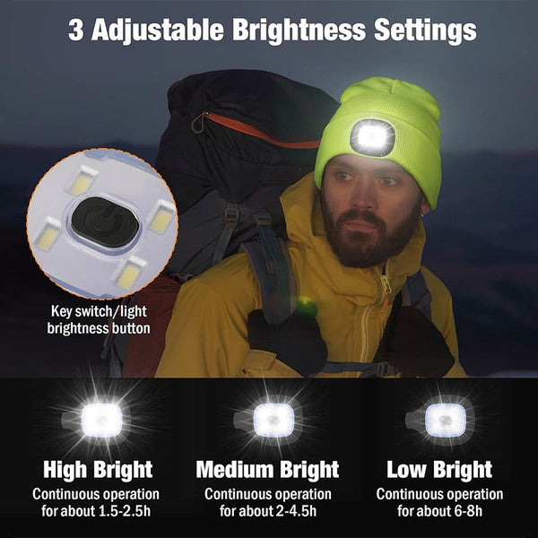 LED Light Beanie Hat for Outdoor Sports