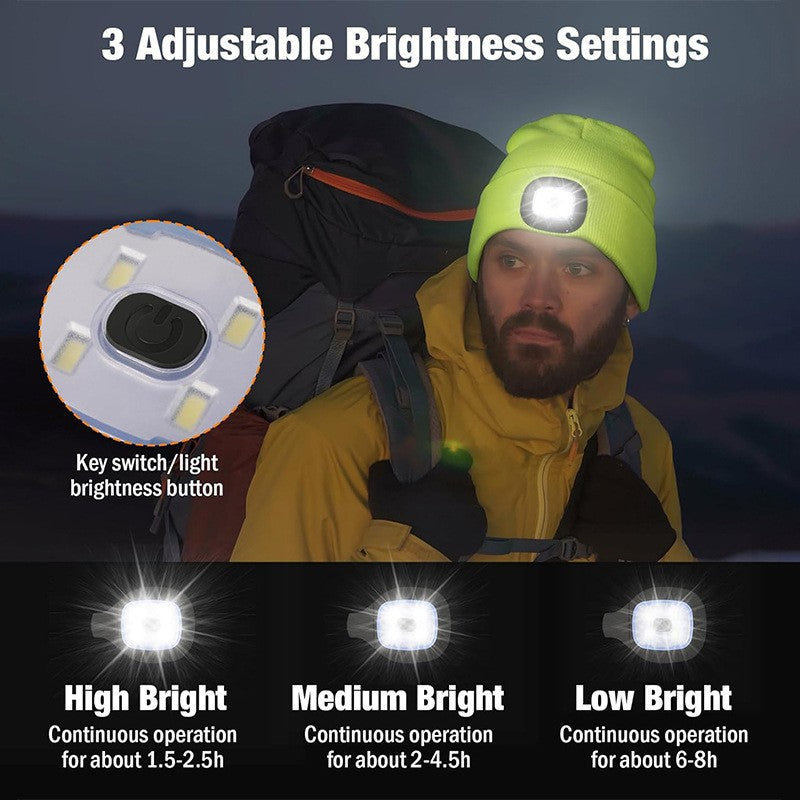 LED Light Beanie Hat for Outdoor Sports