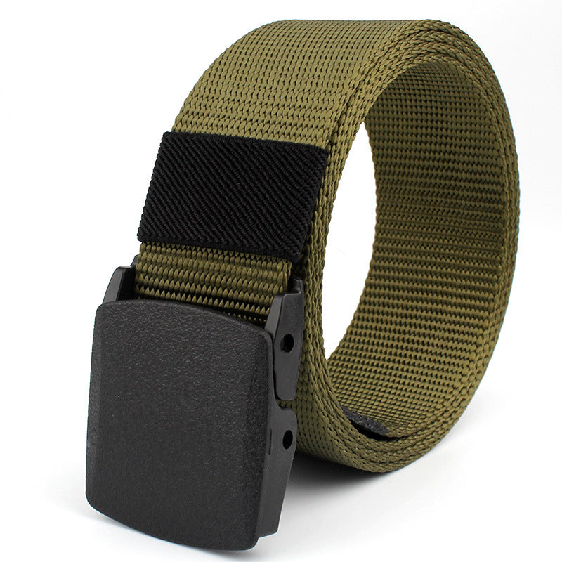 Men&#039;s Imitation Nylon Tactical Woven Canvas Belt Outdoor Training Leisure Iron-free Security Belt
