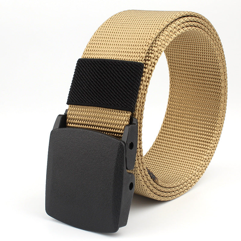 Men&#039;s Imitation Nylon Tactical Woven Canvas Belt Outdoor Training Leisure Iron-free Security Belt
