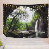 Cave Waterfall Hippie Wall Tapestry