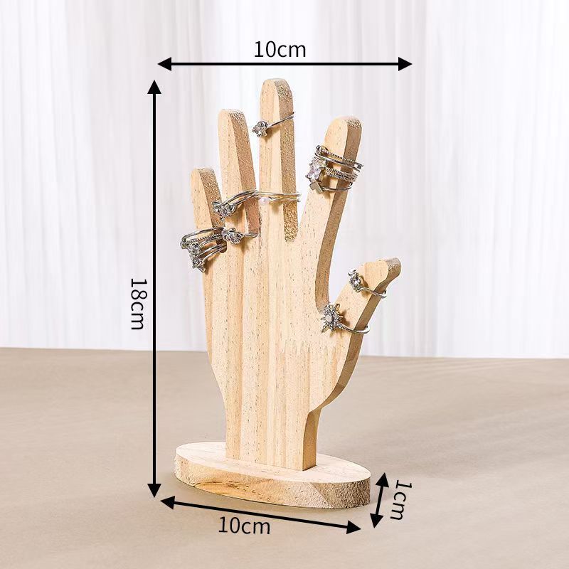 Wooden Palm Jewelry Display Stand