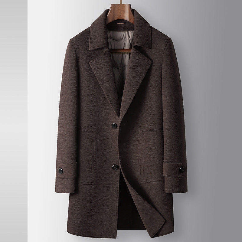 Men's Mid-Length High-End Detachable Down Coat