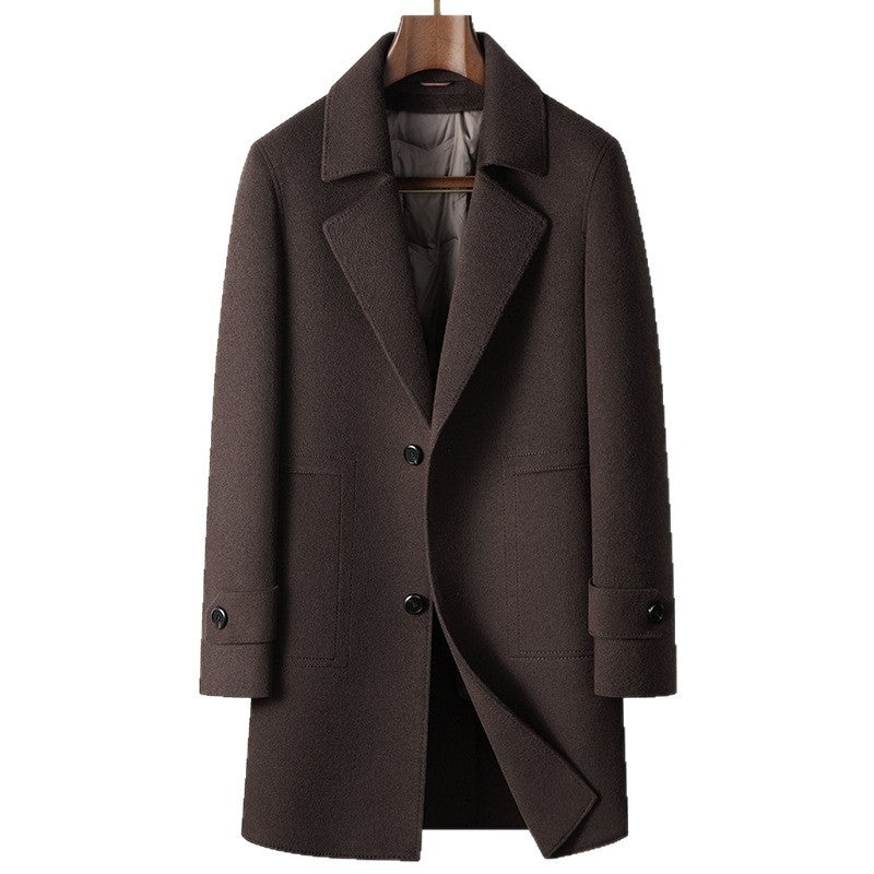Men's Mid-Length High-End Detachable Down Coat