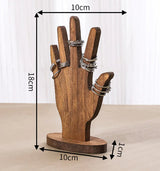 Wooden Palm Jewelry Display Stand