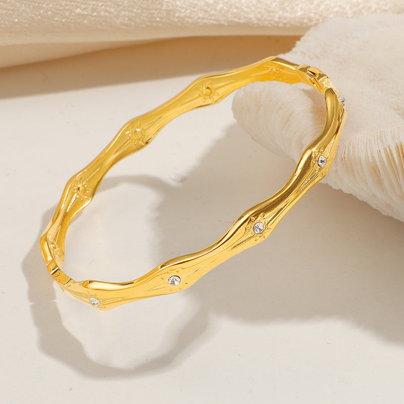 Titanium Steel 18K Zircon Bracelet – Niche INS Design