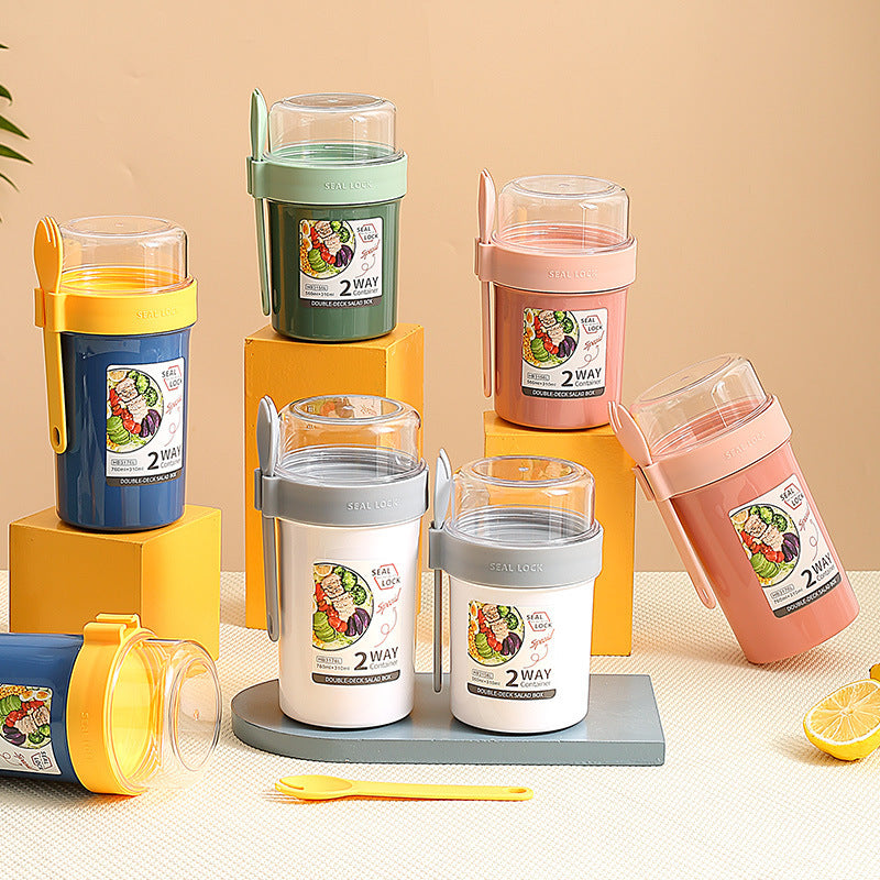 Portable Double-Layer Breakfast Cup