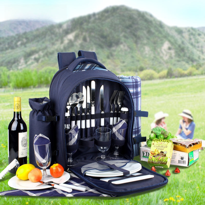 Insulated Picnic Backpack with Tableware Set