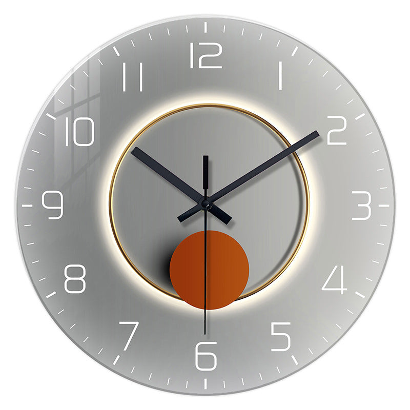 Tempered Glass Mute Wall Clock