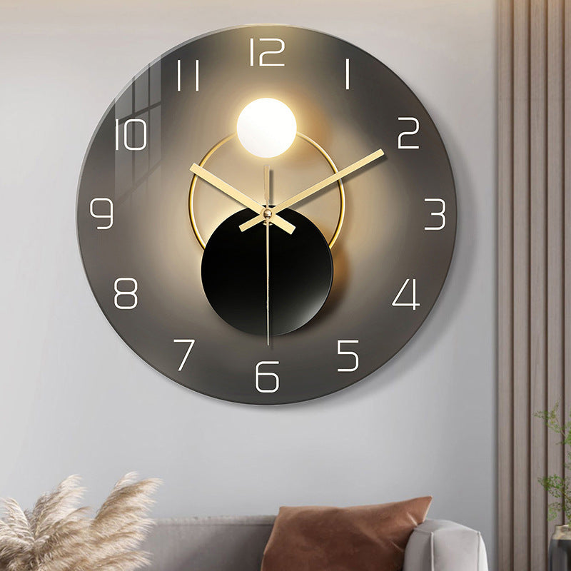 Tempered Glass Mute Wall Clock
