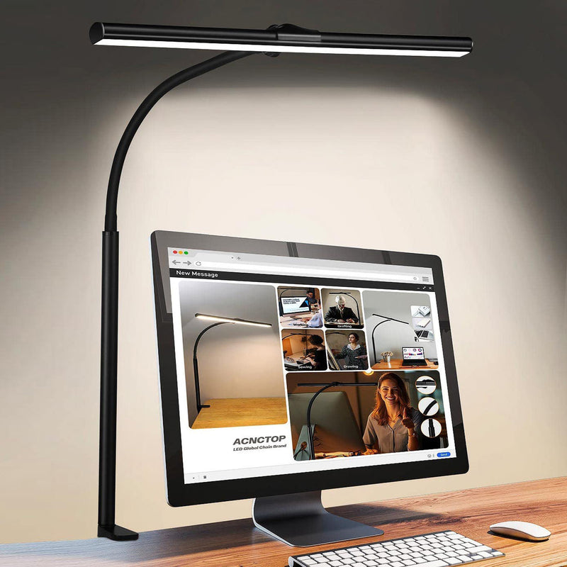 LED Dual Head Clamp Desk Lamp