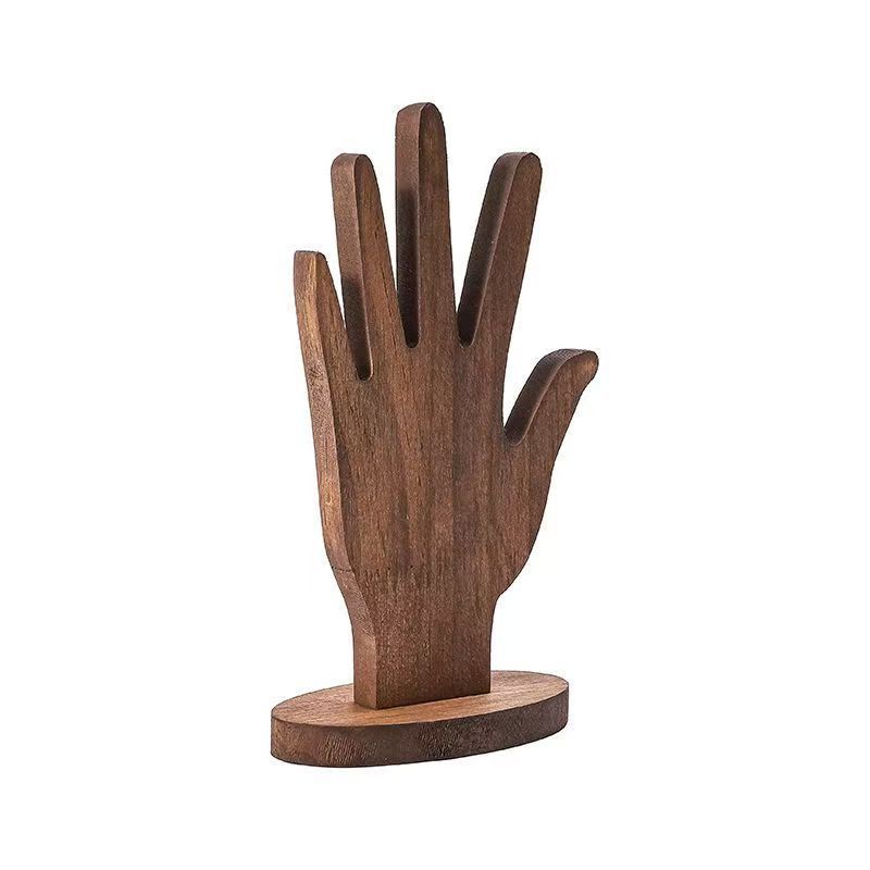Wooden Palm Jewelry Display Stand