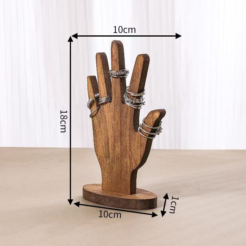 Wooden Palm Jewelry Display Stand
