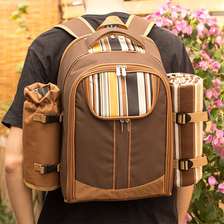 Insulated Picnic Backpack with Tableware Set