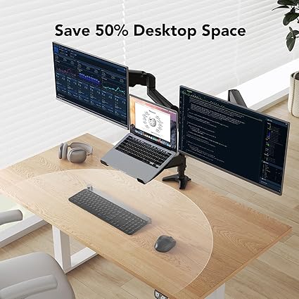 Work Smarter Adjustable Dual Screen Laptop Stand