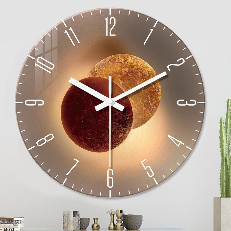 Tempered Glass Mute Wall Clock