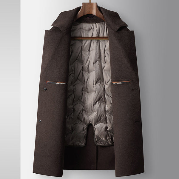Men's Mid-Length High-End Detachable Down Coat