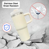 25PCS 14oz White Sublimation Tumblers with Handles & Lids