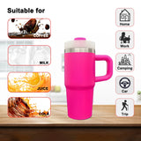 25PCS 14oz White Sublimation Tumblers with Handles & Lids
