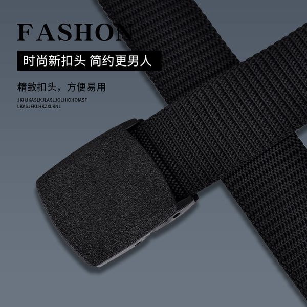 Outdoor Men&#039;s And Women&#039;s Nylon Belt Student Military Training Pants Belt Breathable Plastic Buckle Canvas Belt Female Factory Wholesale