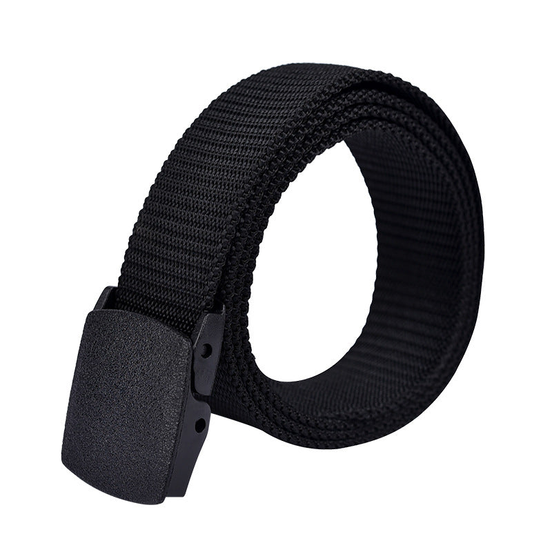 Outdoor Men&#039;s And Women&#039;s Nylon Belt Student Military Training Pants Belt Breathable Plastic Buckle Canvas Belt Female Factory Wholesale