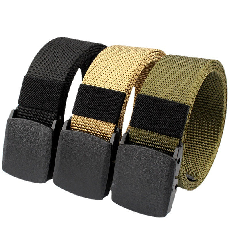 Men&#039;s Imitation Nylon Tactical Woven Canvas Belt Outdoor Training Leisure Iron-free Security Belt
