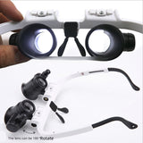 9892H-1 Head-mounted Glasses Magnifying Glass 8 Times 23 Times Clock Maintenance Identification High-definition LED Magnifying Glass