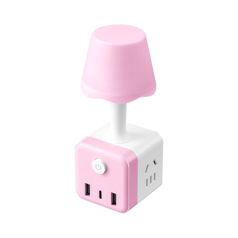 Intelligent Voice Colorful Night Light Multifunctional Rubik&#039;s Cube Socket Conversion Plug Bedroom Bedside Lamp Patch Board