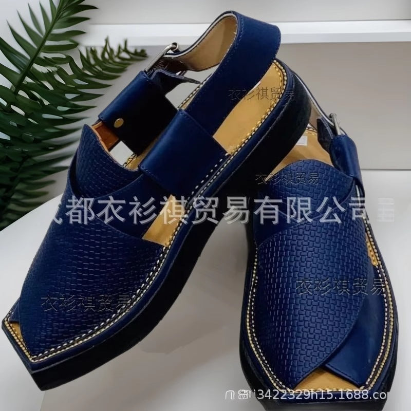 Woven Leather Sandals European And American Large Size Simple Personalized Outdoor Sandals