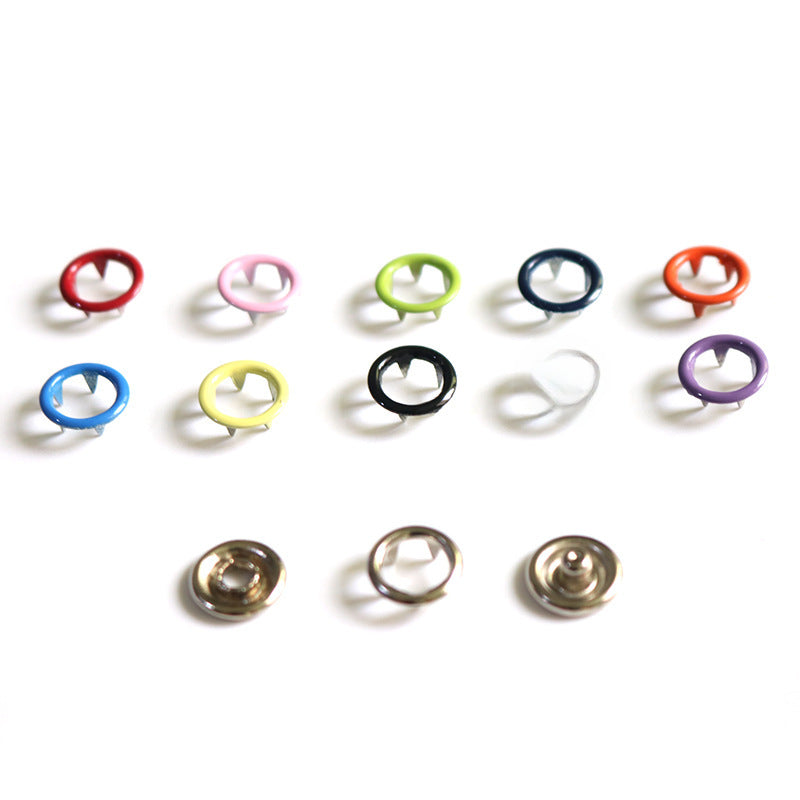 Hot Selling 9.5mm Hollow Color High Leg Metal Copper Five Claw Buckle Tool Set Baby Crawling Suit Button
