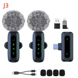 Cross-border Private Model New J3 One-to-two Wireless Collar Clip Microphone Live Radio Noise Reduction Wireless Microphone Microphone