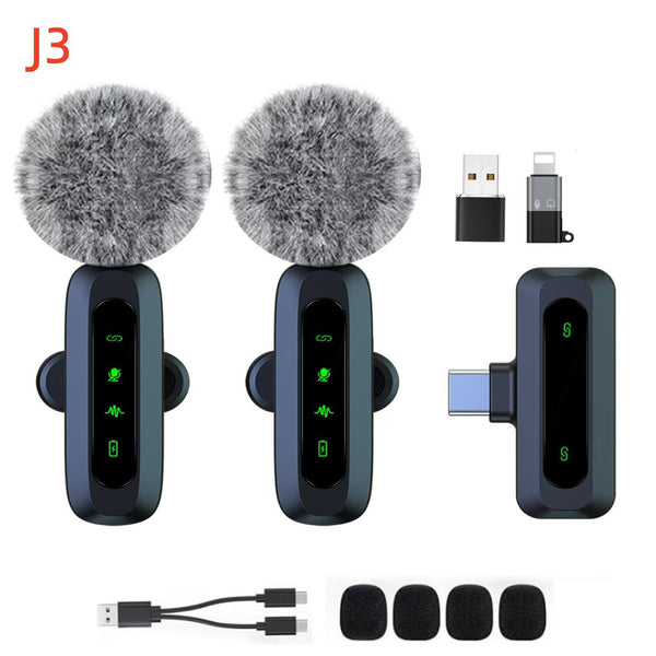 Cross-border Private Model New J3 One-to-two Wireless Collar Clip Microphone Live Radio Noise Reduction Wireless Microphone Microphone