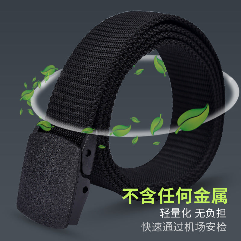 Outdoor Men&#039;s And Women&#039;s Nylon Belt Student Military Training Pants Belt Breathable Plastic Buckle Canvas Belt Female Factory Wholesale