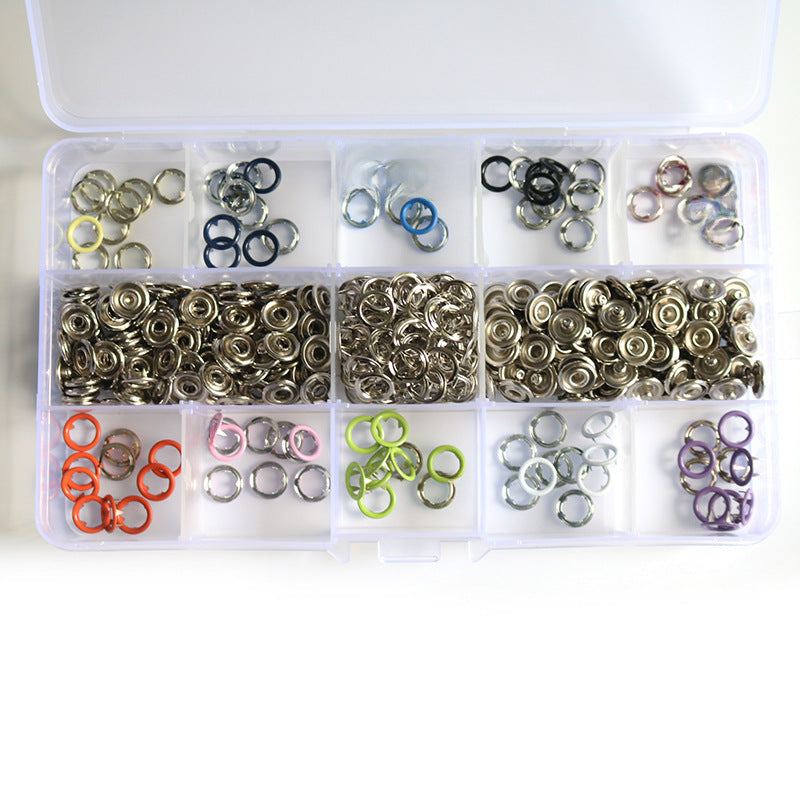 Hot Selling 9.5mm Hollow Color High Leg Metal Copper Five Claw Buckle Tool Set Baby Crawling Suit Button