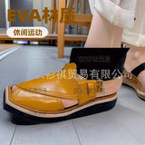 Woven Leather Sandals European And American Large Size Simple Personalized Outdoor Sandals