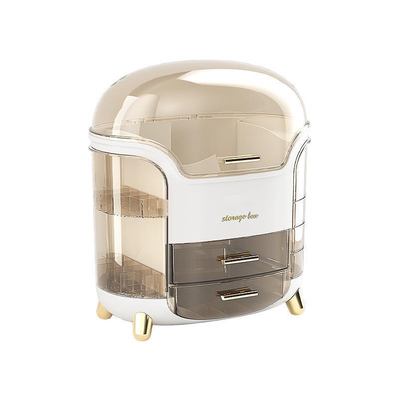 Cosmetic Storage Box Desktop Skin Care Dust-proof Storage Box Household Large Capacity Lipstick Storage Rack With Drawer