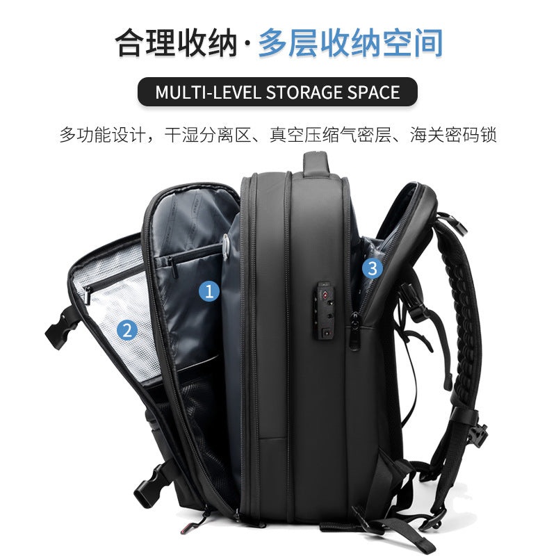 Travel Vacuum Backpack Men&#039;s Business Multifunctional Computer Bag Vacuum Compression Bag Large Capacity Backpack TPU