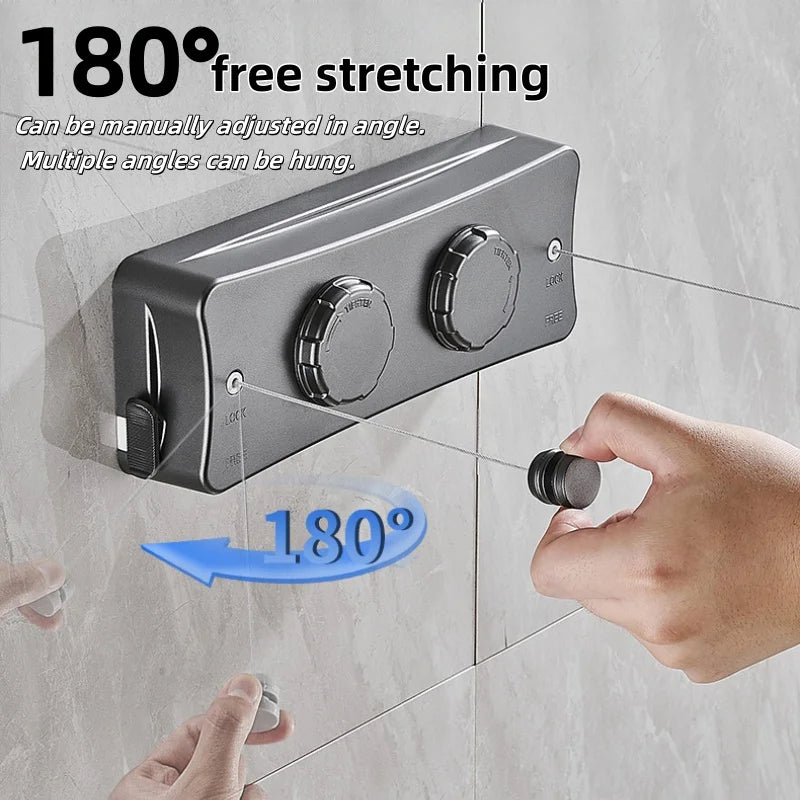 5.1m Retractable Stainless Steel Clothesline Rack